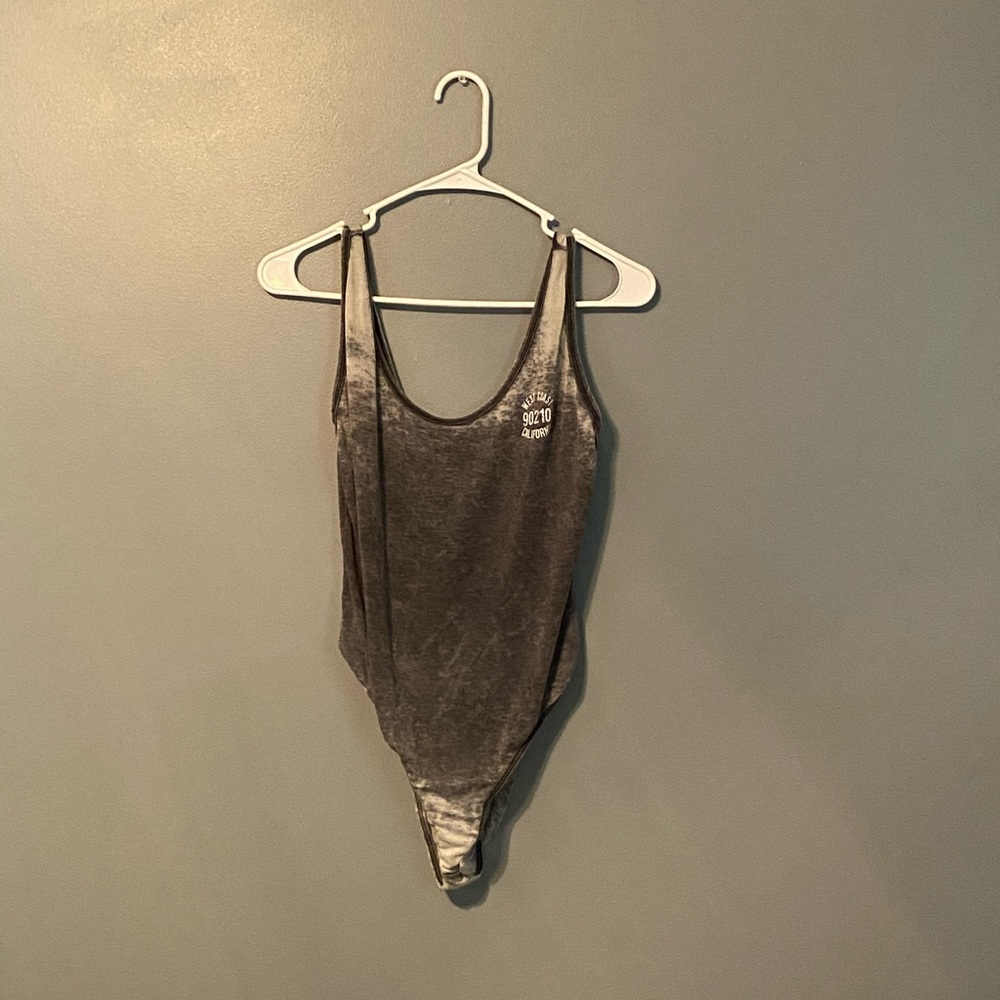 Gray bleach washed Pacsun bodysuit